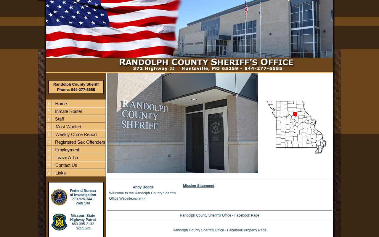 Official Randolph County Sheriff website for Randolph County Jail information